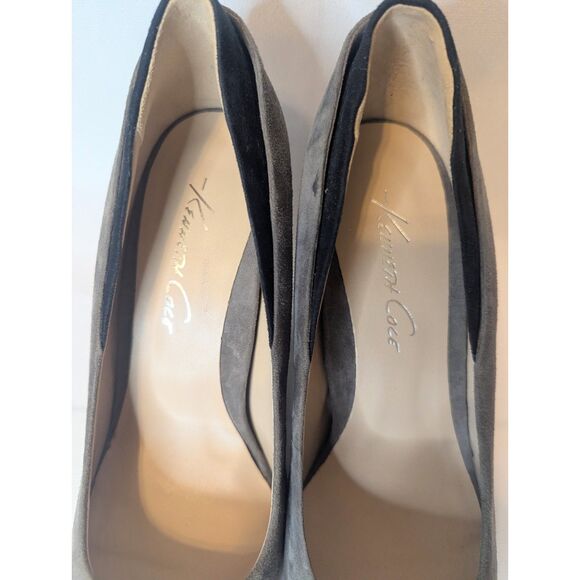 👠 Kenneth Cole Suede Wedge Pumps Gray Black 8M - Picture 7 of 8